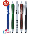 Colored "Wave-Grip" Promotional Stylus Click Pen with Elegant Designed Grip Section